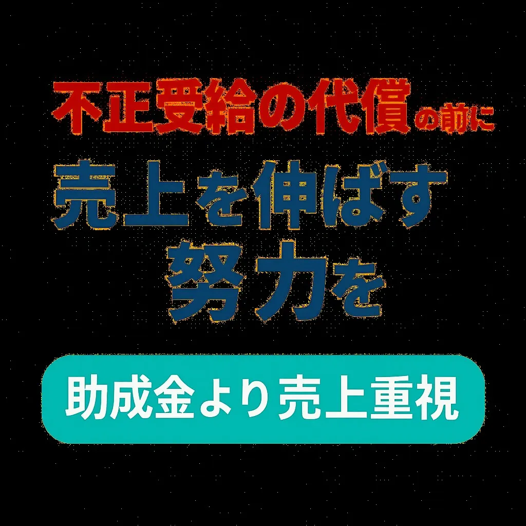 「不正受給の代償 ― 売上を上げる努力こそ企業の未来」